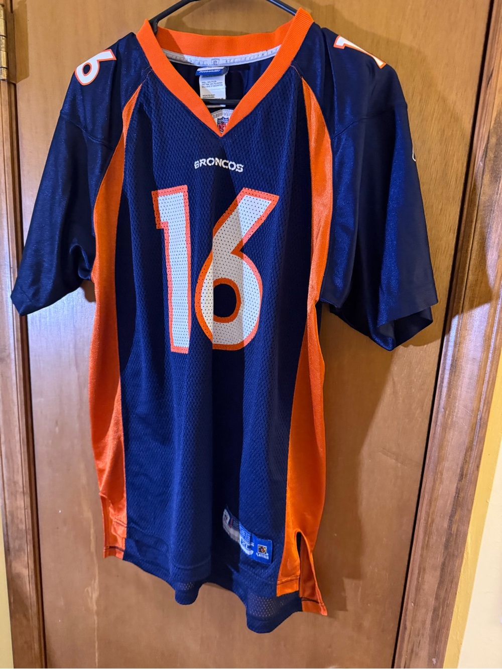 Reebok Denver Broncos #16 Football Jersey - Navy & Orange Size XL